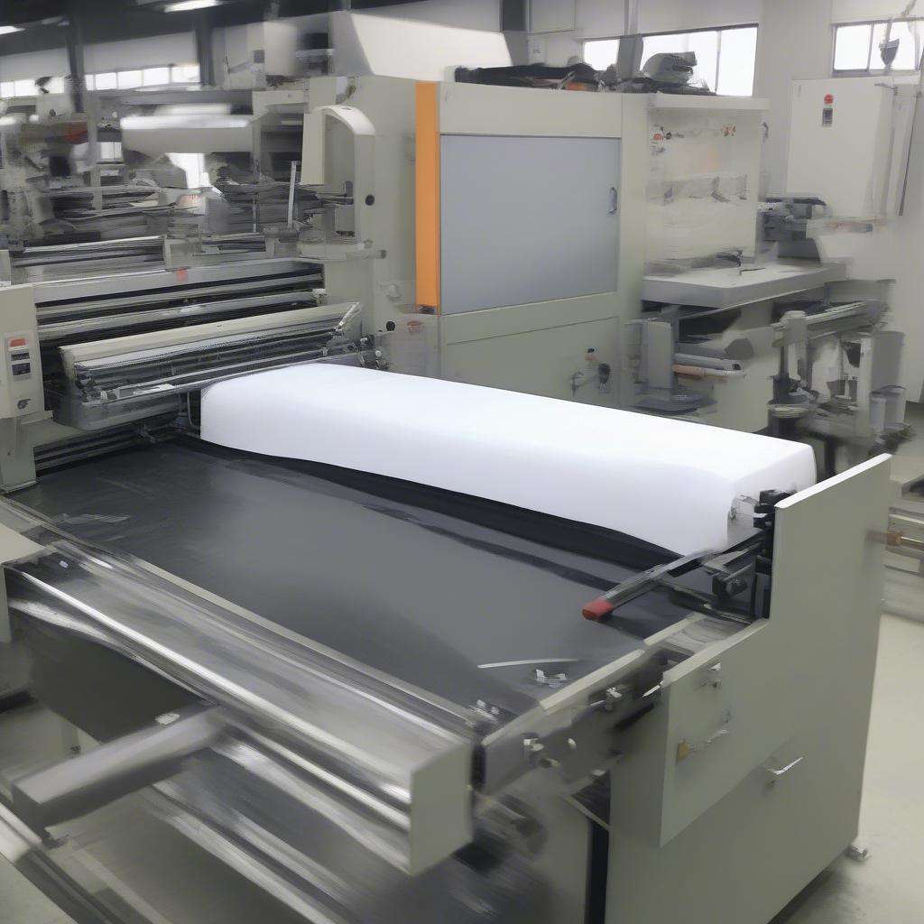 Semi-Automatic Non-Woven Bag Machine in Operation