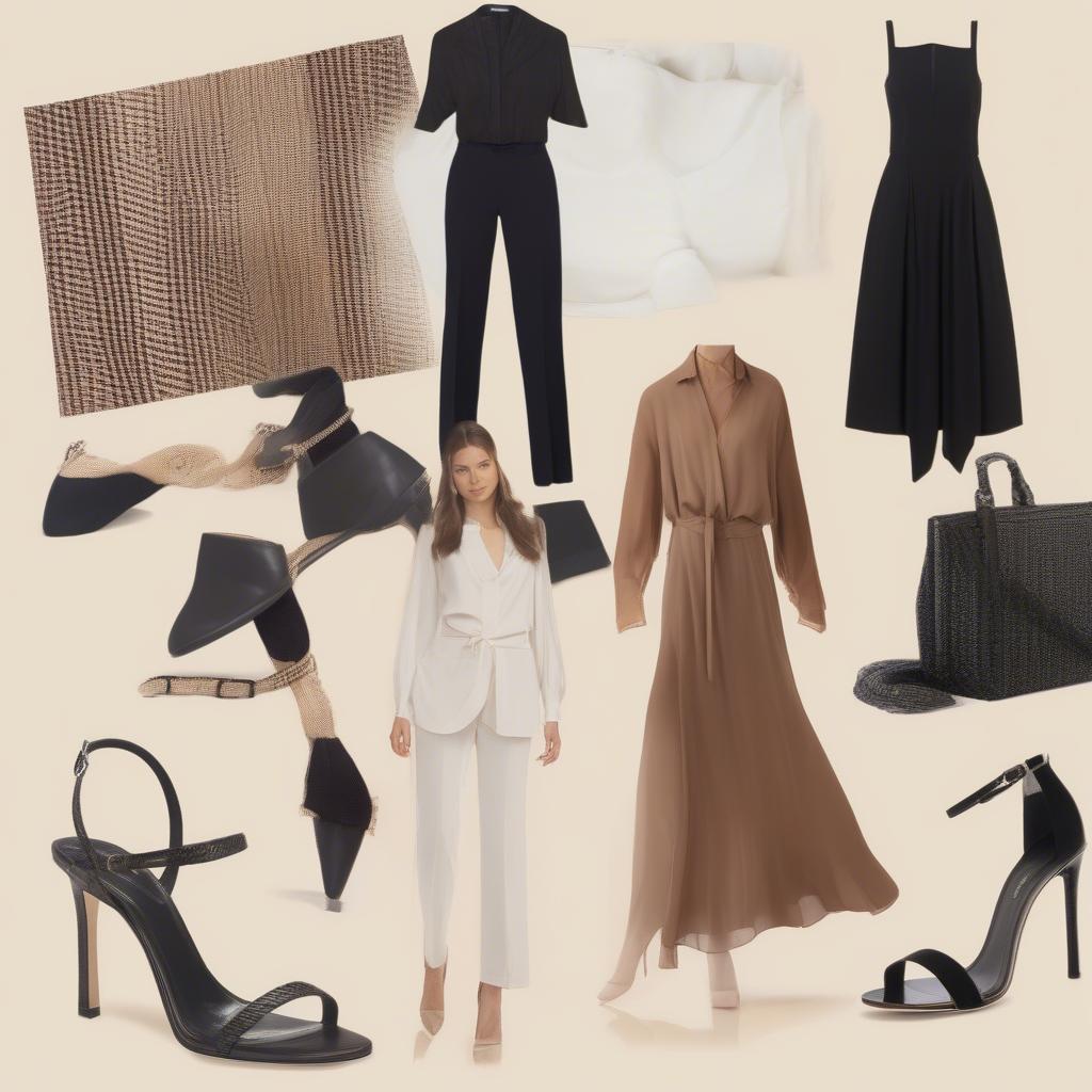 Outfit inspiration featuring Sergio Rossi Vero Cuoio Basket Weave Brown Heels