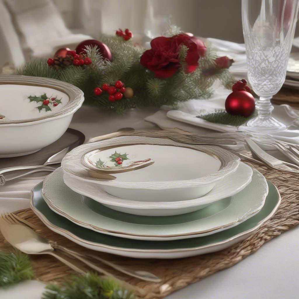 Setting a Christmas Table with Spode Basket Weave