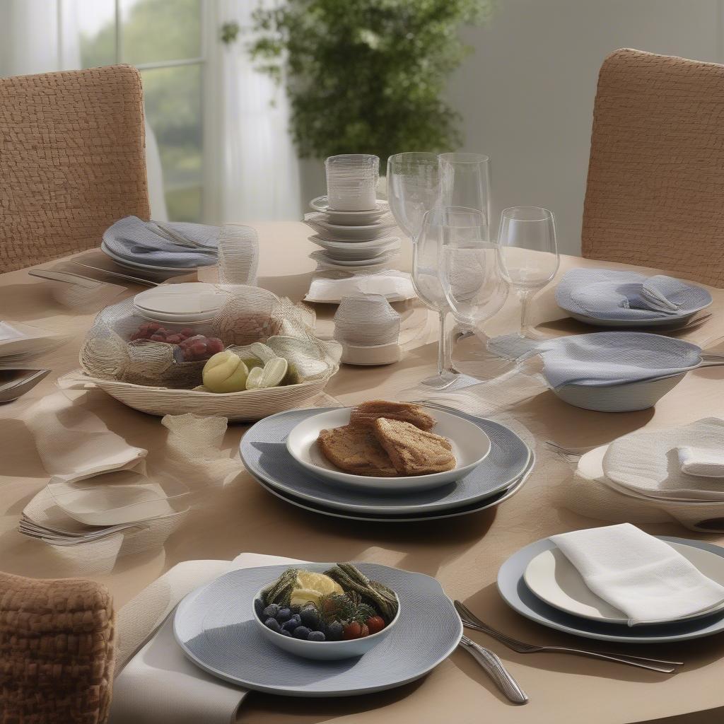 Setting a Table with Pfaltzgraff Basket Weave