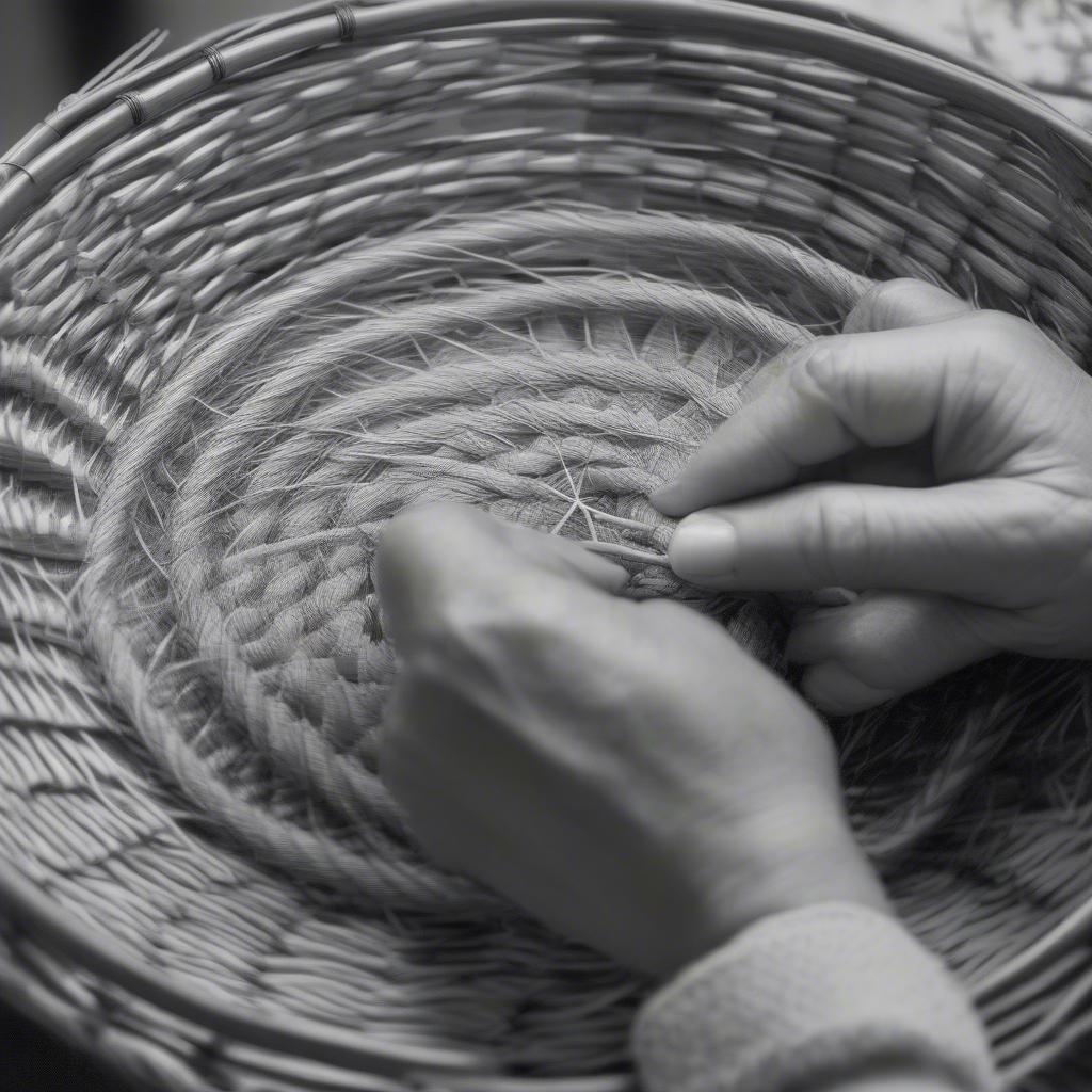 Shaping a Pine Needle Basket