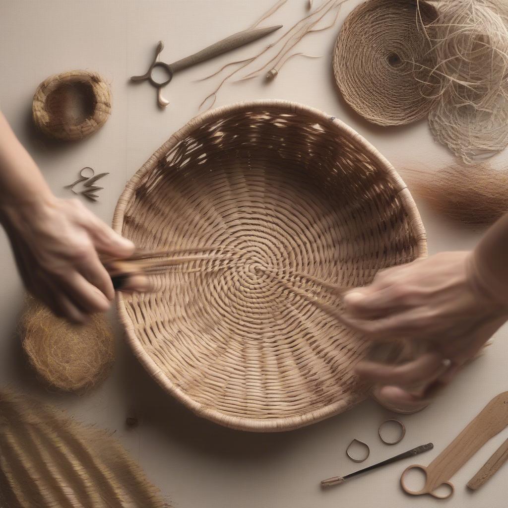 Shaping a Woven Basket