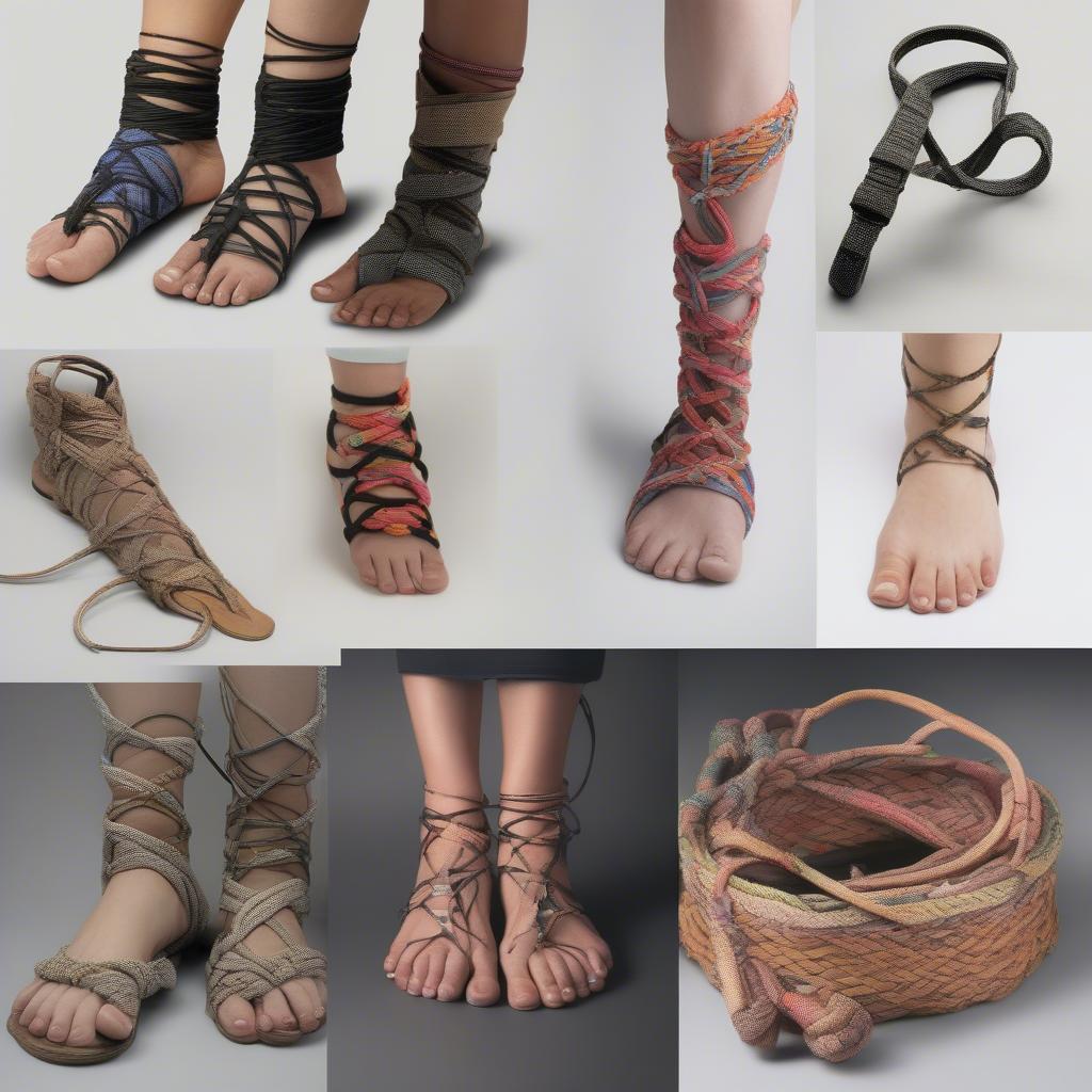 Different Designs of Shibari Basket Weave Foot Harnesses