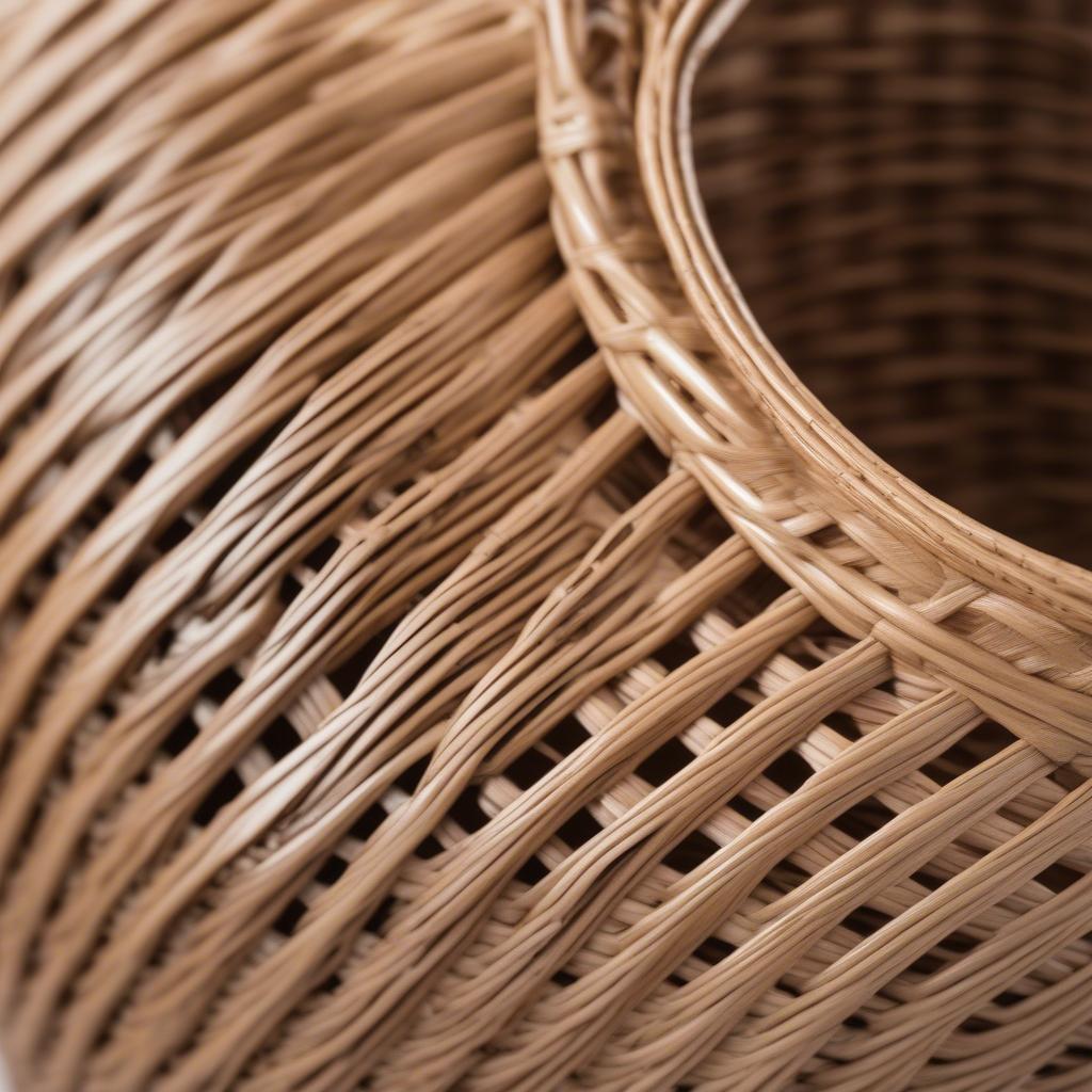 Shine Basket Weave with Natural Rattan