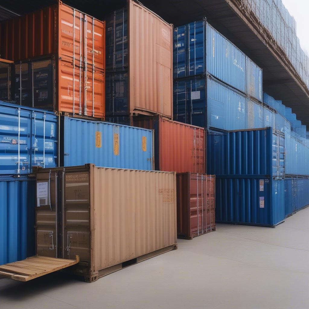 Shipping containers filled with non-woven bags