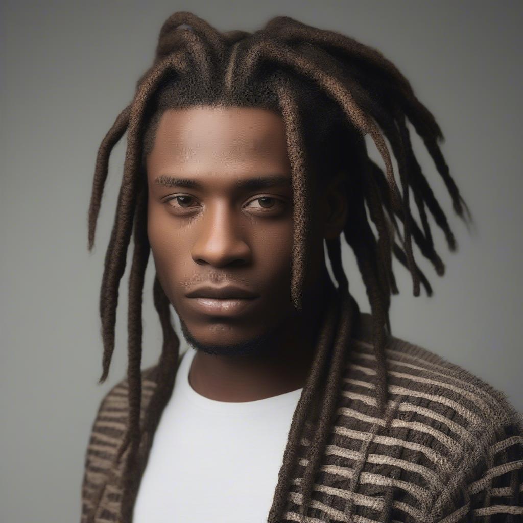 Men's Short Dreadlocks with Basket Weave