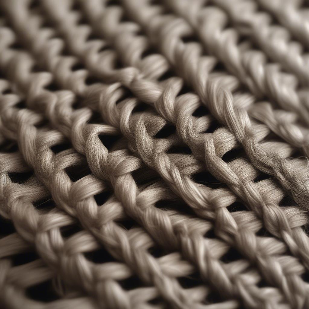 Close-up view of short loc style basket weave