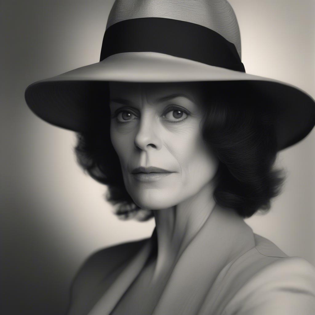 Sigourney Weaver wearing a fedora