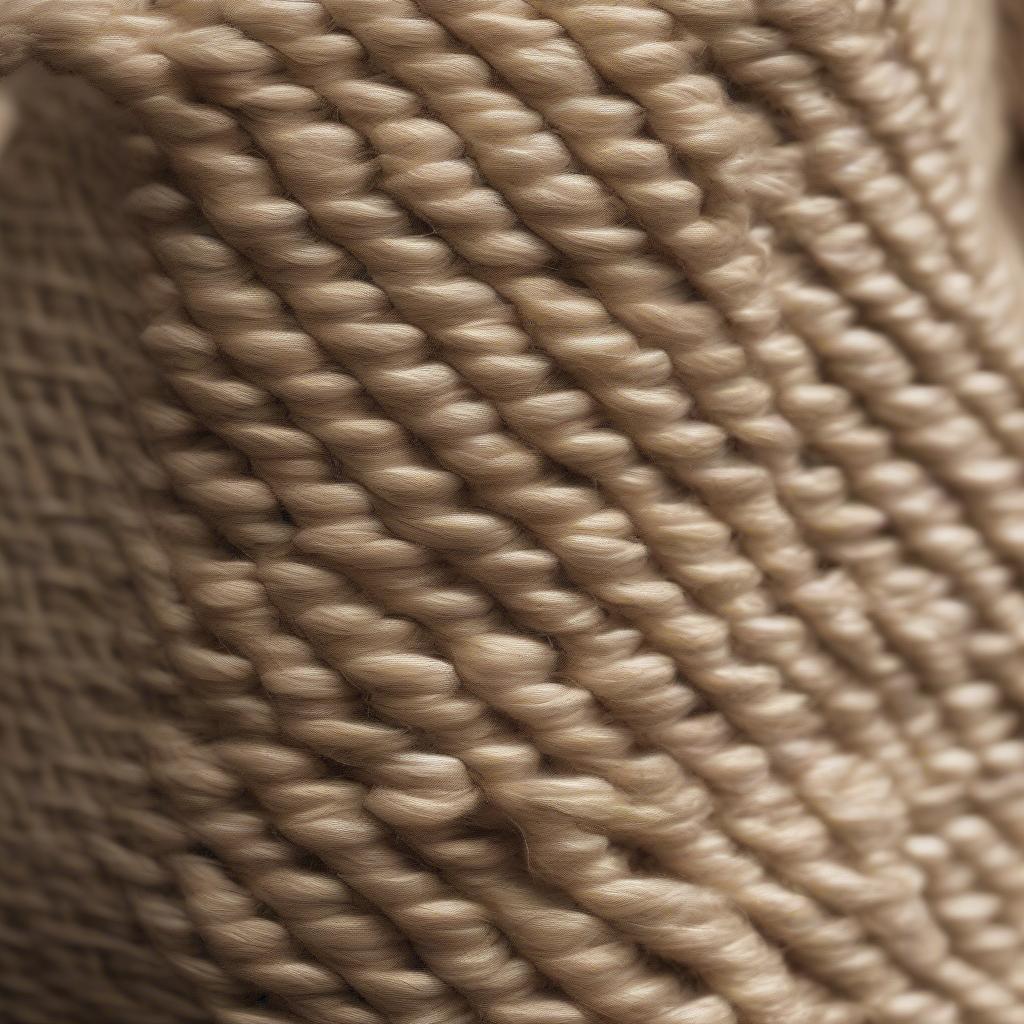 Close-up of a natural sisal weave bag showing the intricate texture and craftsmanship