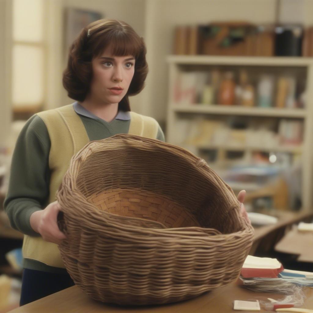 Movie scene depicting a character dismissing a class as "basket weaving"