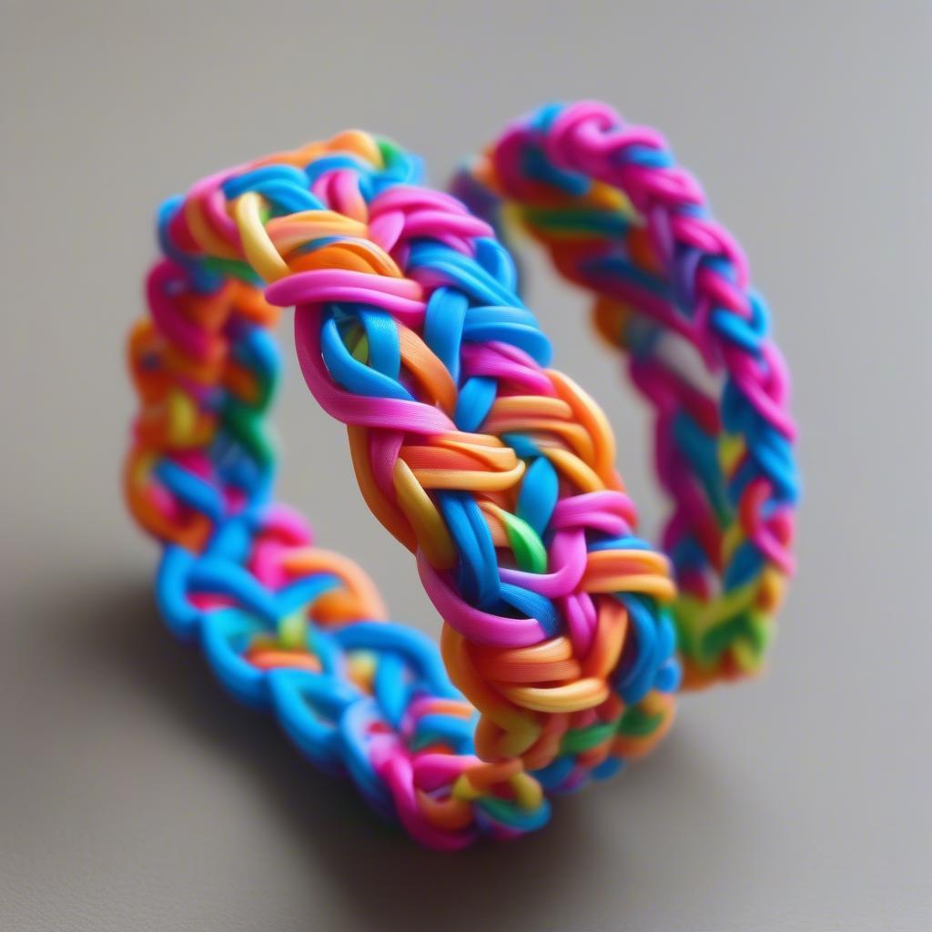 Finished Small Basket Weave Rainbow Loom Bracelet