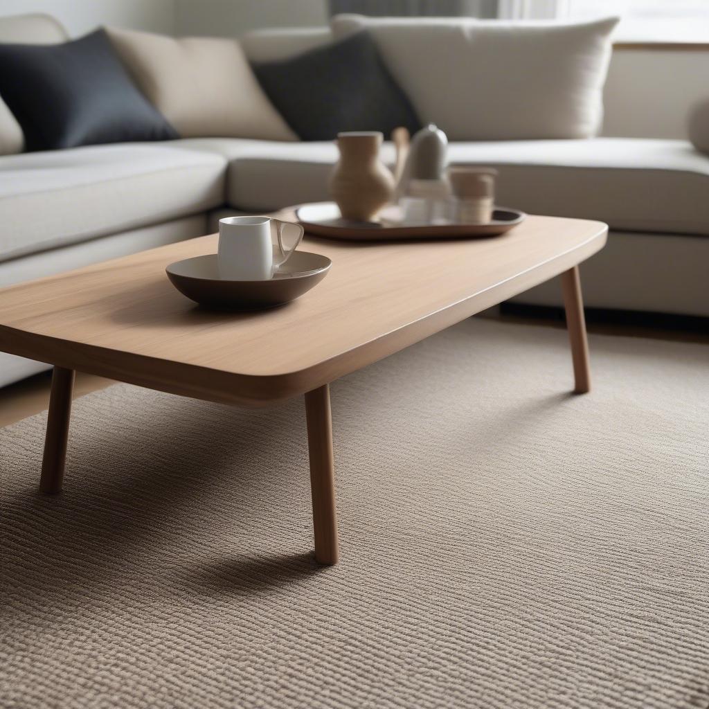 Small Basket Weave Rug in a Living Room Setting