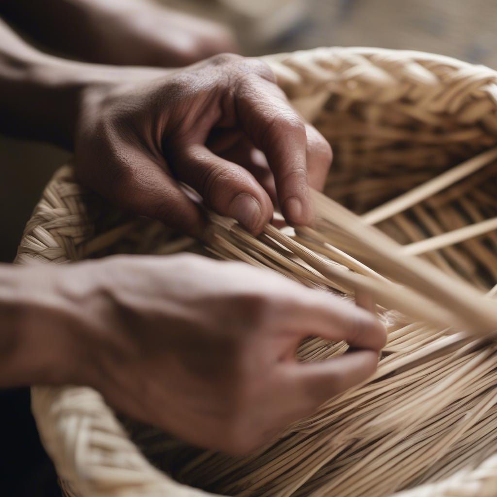 Small reed basket weaving for beginners: basic techniques and materials.