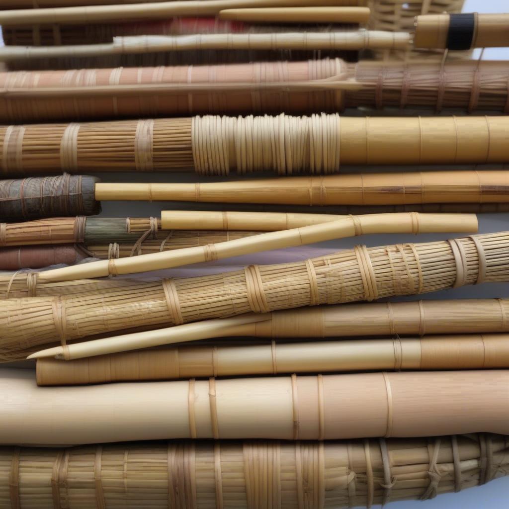 Variety of Small Staves for Basket Weaving