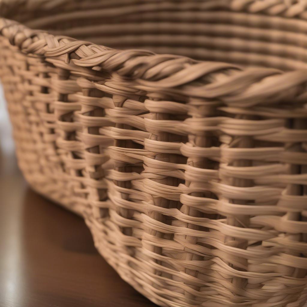 Small weaved basket made of natural fibers like rattan or wicker