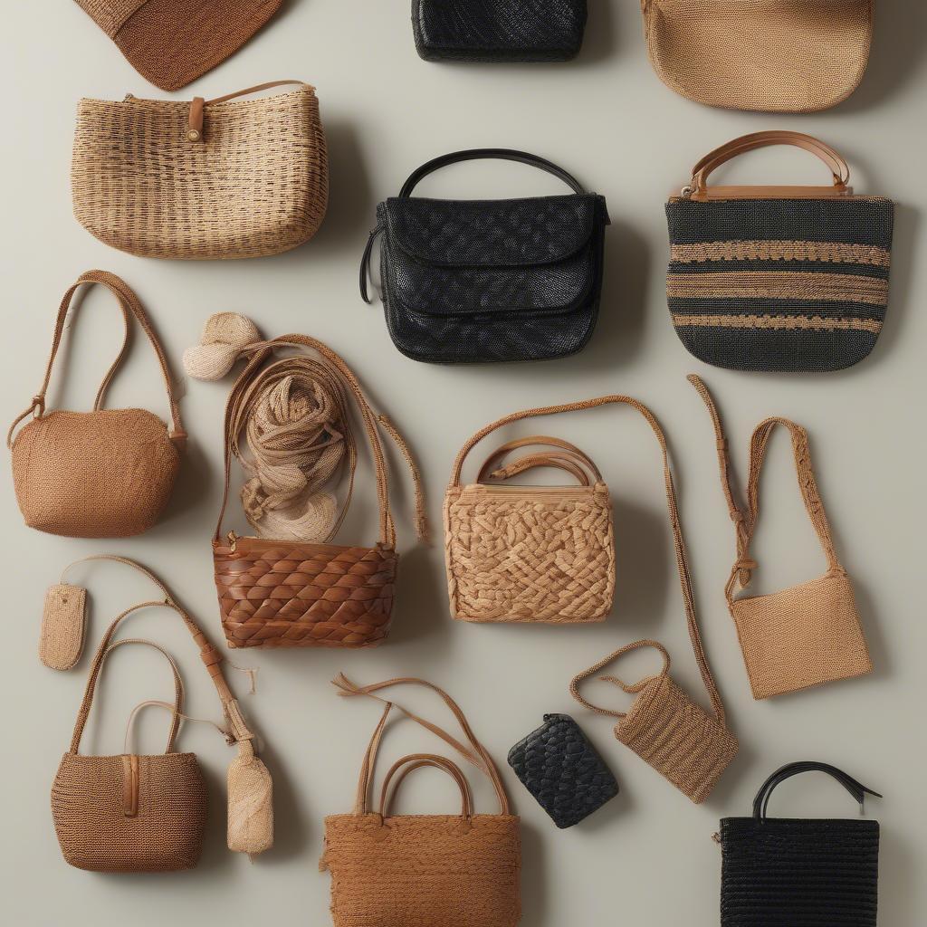 Various Sizes and Styles of Small Woven Bags