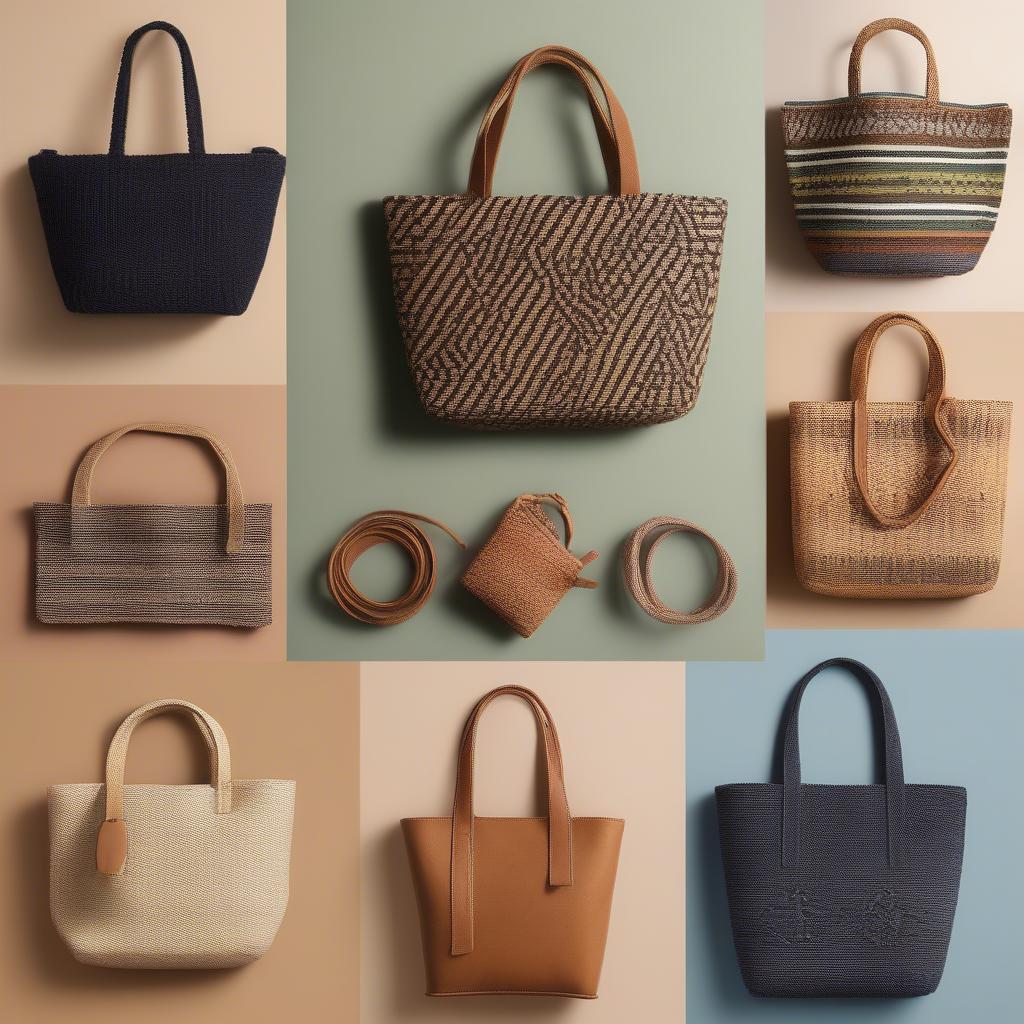 Variety of Small Woven Tote Bags