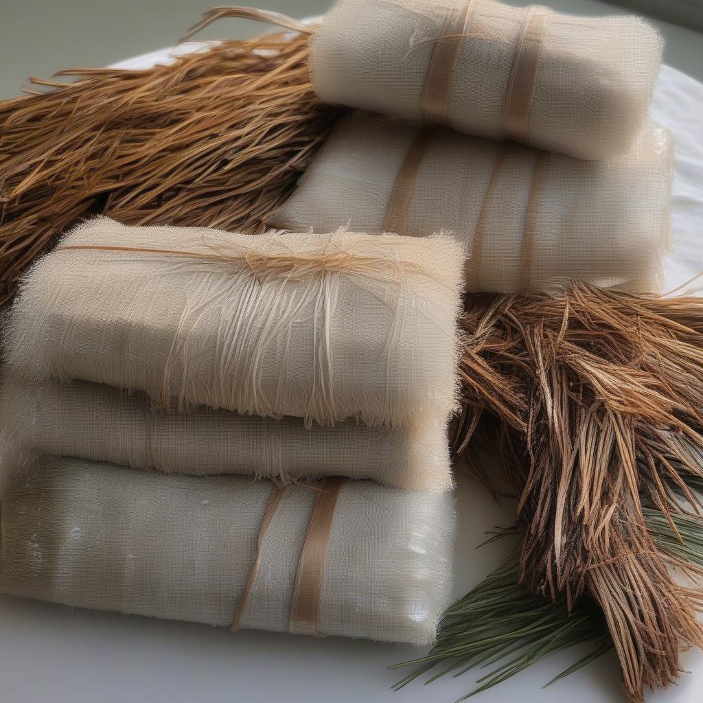 Soaked Pine Needles Ready for Basket Weaving