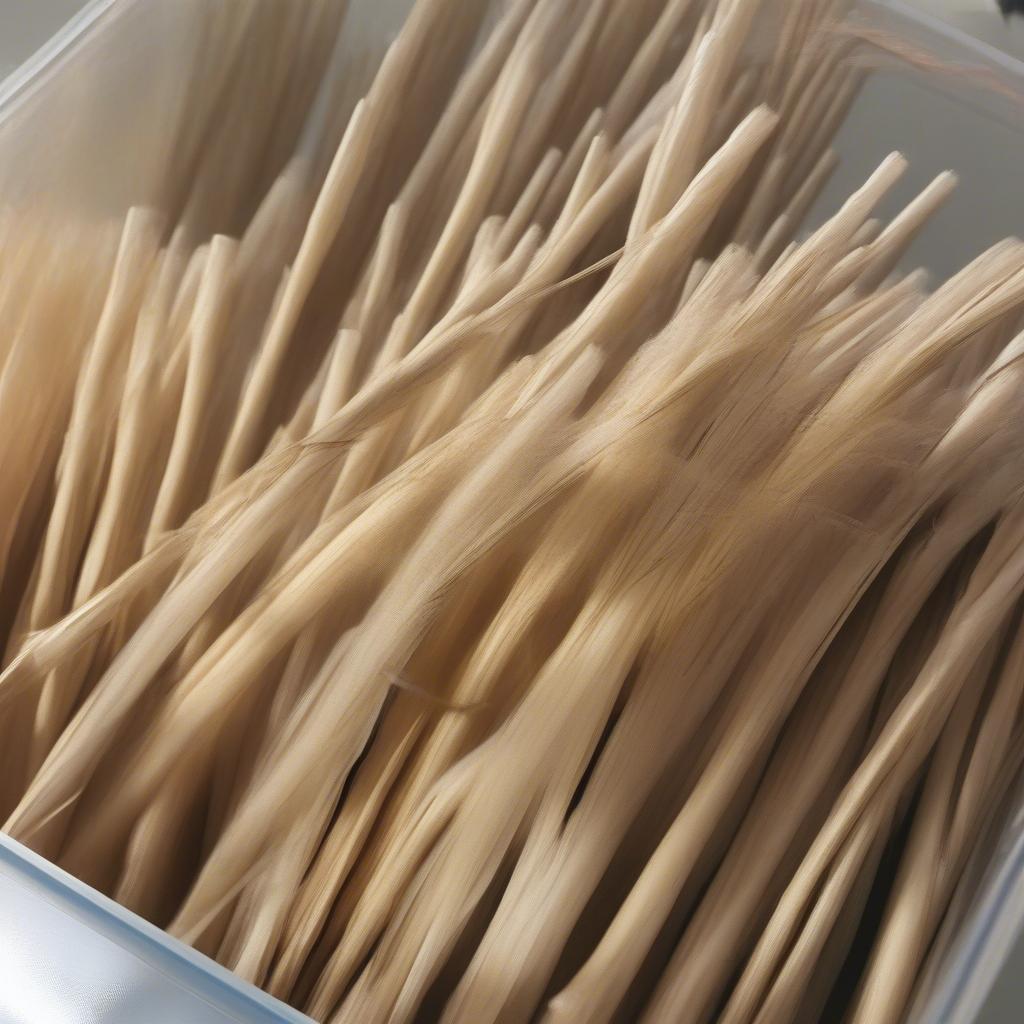 Soaking Flat Reed for Basketry