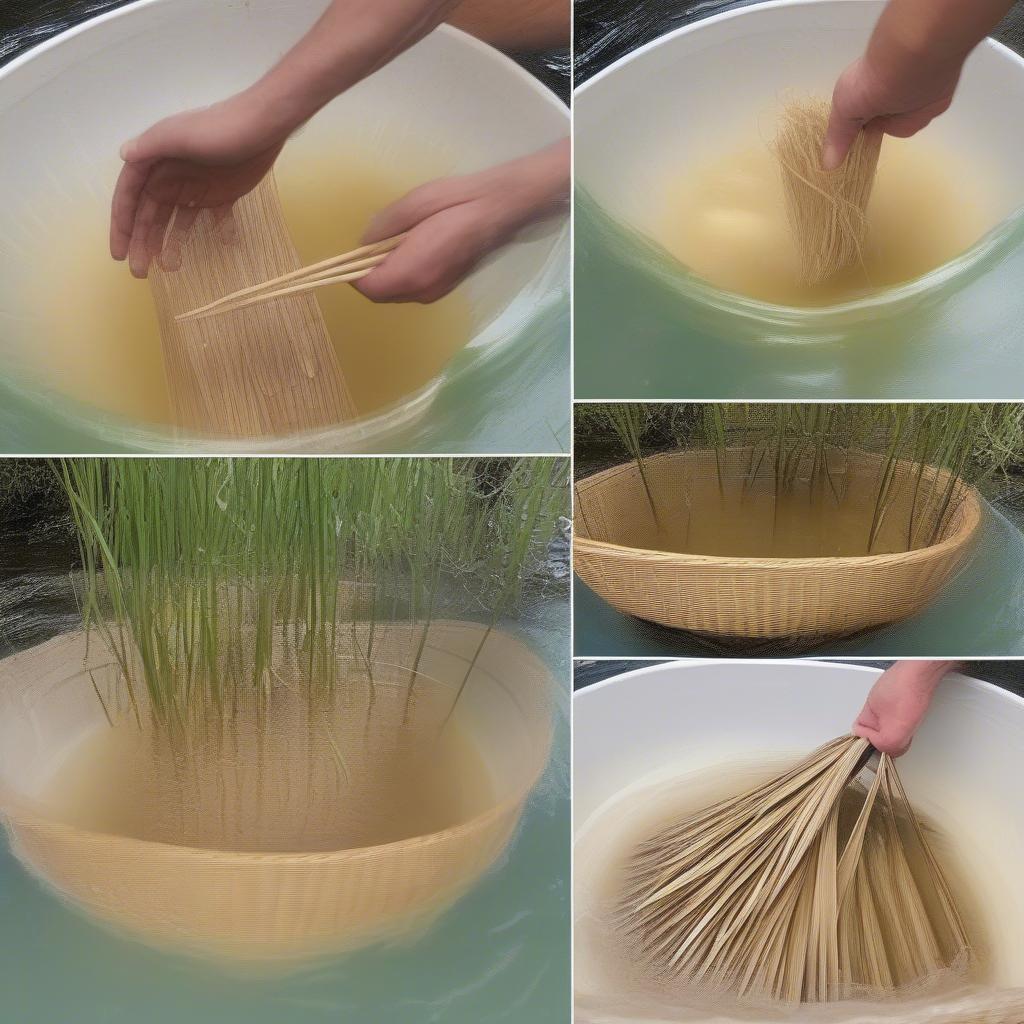 Soaking Reeds for Basket Weaving