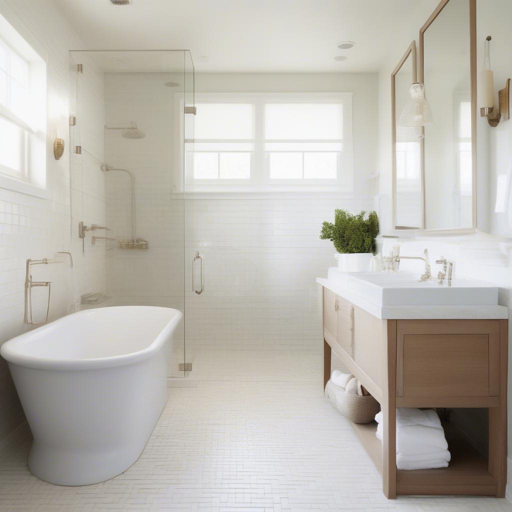 Soho Basket Weave Tile in a Bathroom Setting