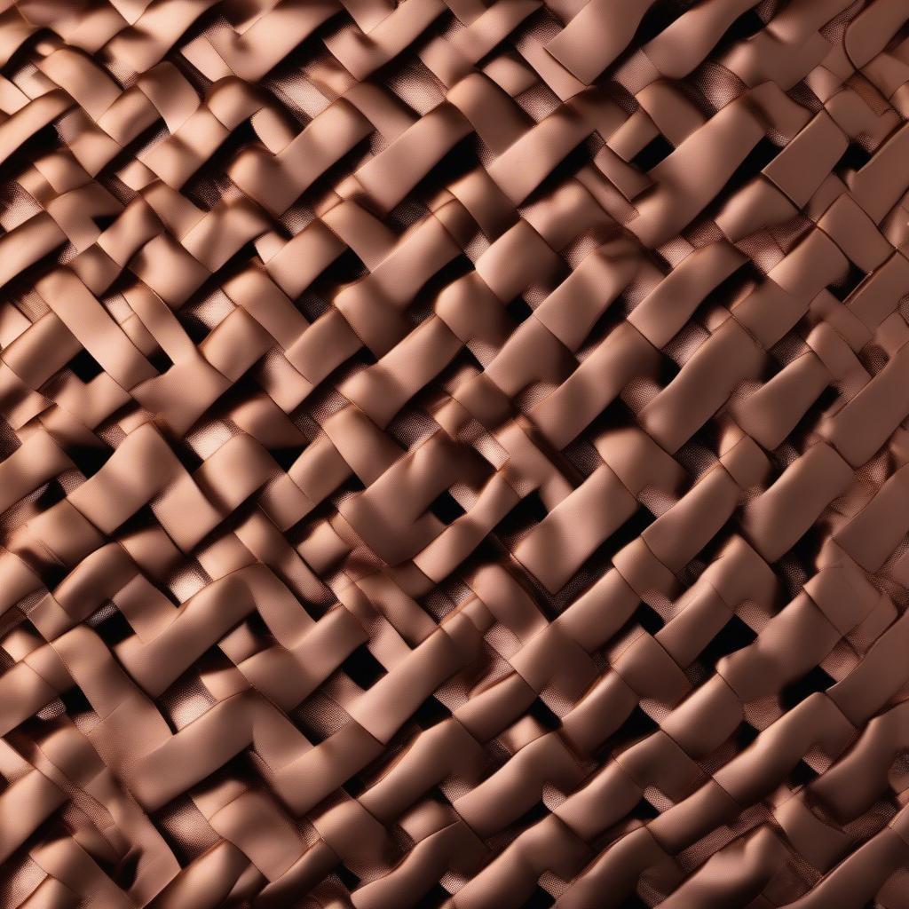 Close-up view of the intricate basket weave pattern on a Soho Copper 55oz piece.