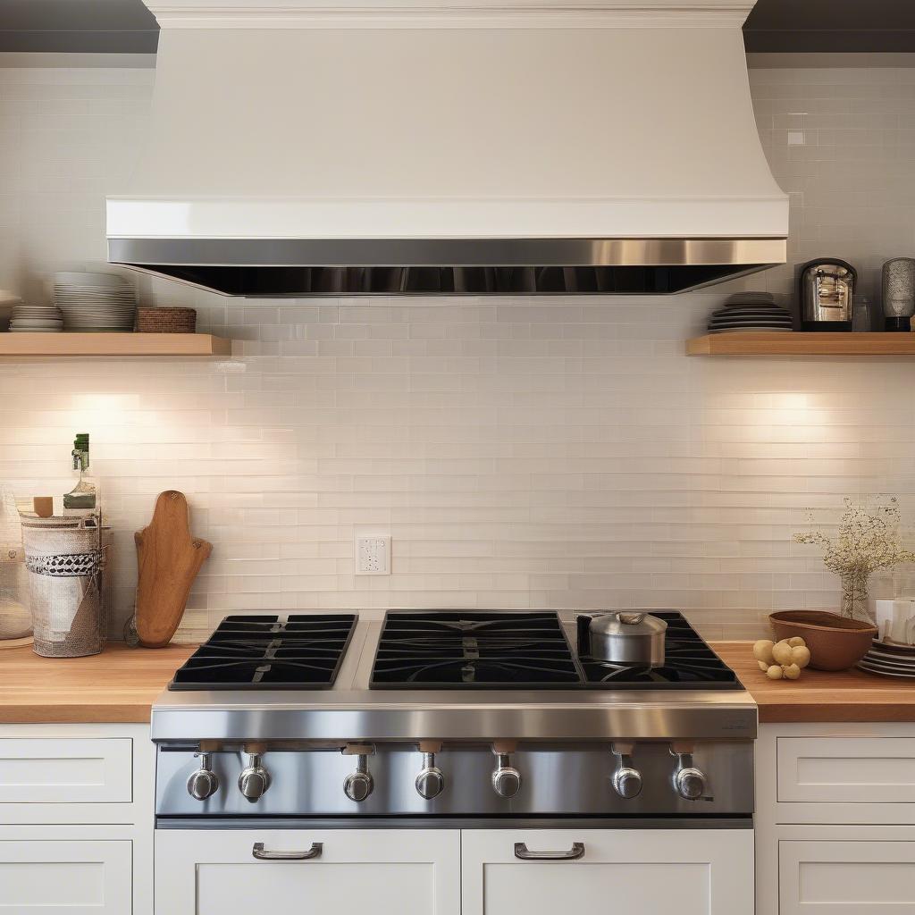 Soho Basket Weave Tile as a Kitchen Backsplash