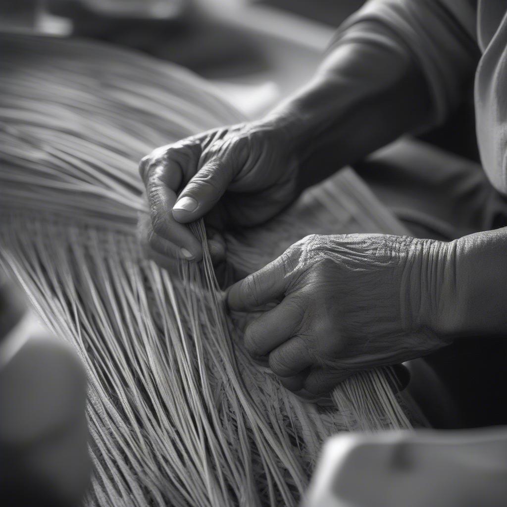 Traditional Weaver Creating a Sonoran Palm Hat