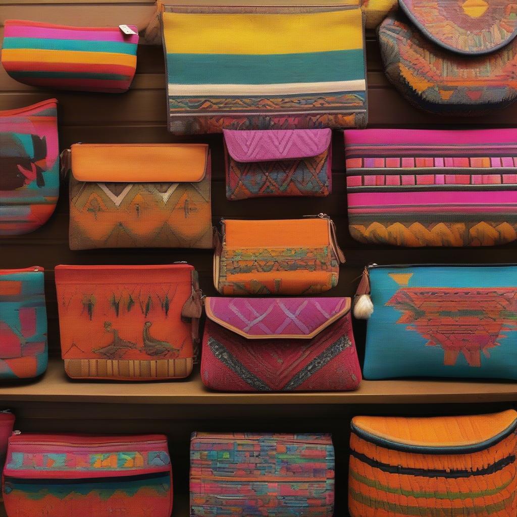 South American Woven Clutch Bags Display