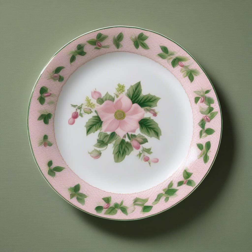 Spode Basket Weave Christmas Rose Salad Plate