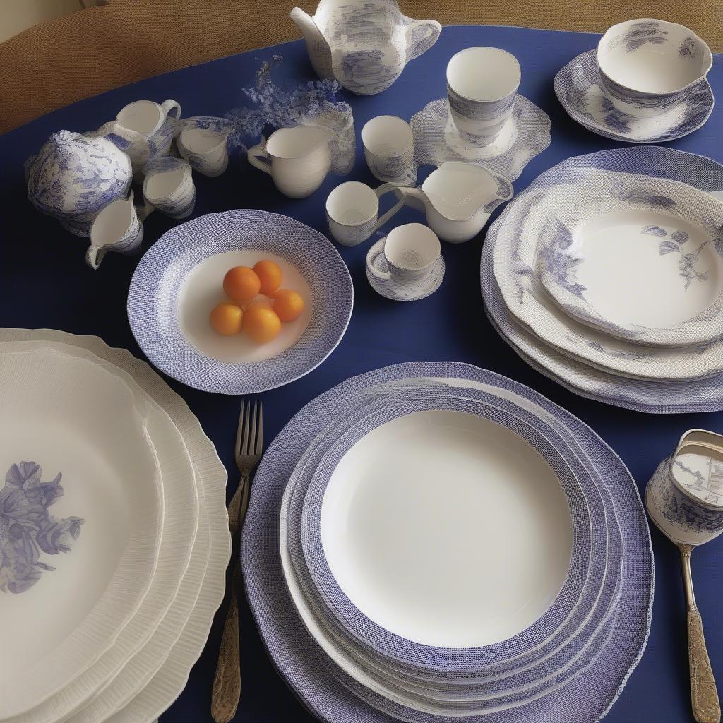 Spode Iris Basket Weave Salad Plate Collection