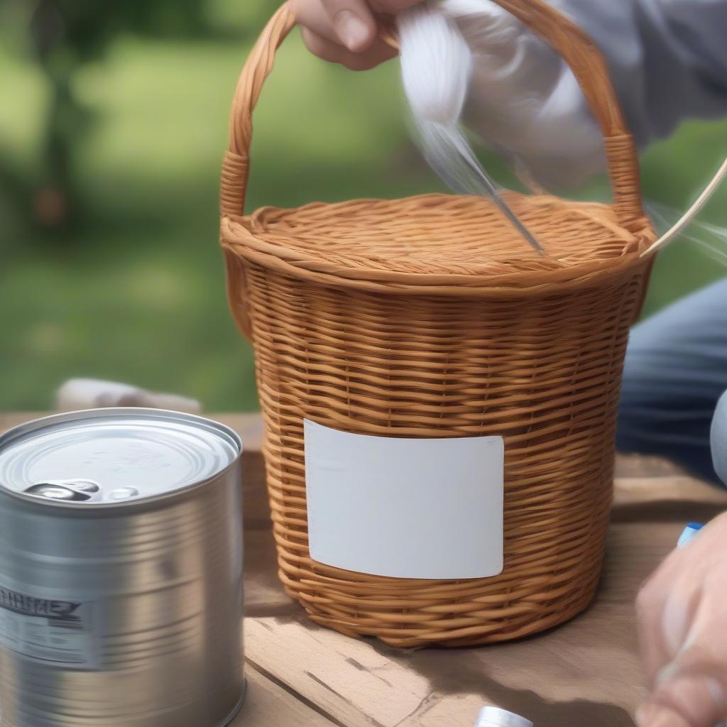 Correct Spray Painting Technique for a Wicker Basket