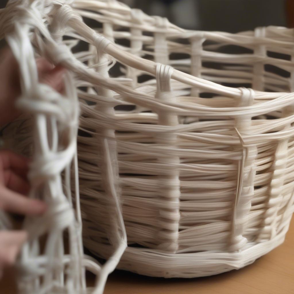 Beginning the Weaving Process for a Newspaper Basket