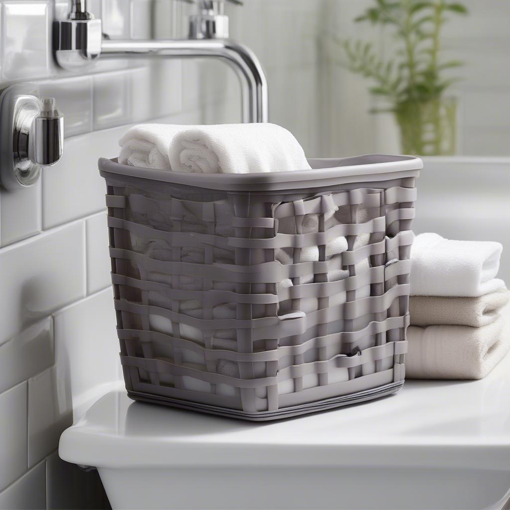 Sterilite Small Weave Basket Bathroom Storage