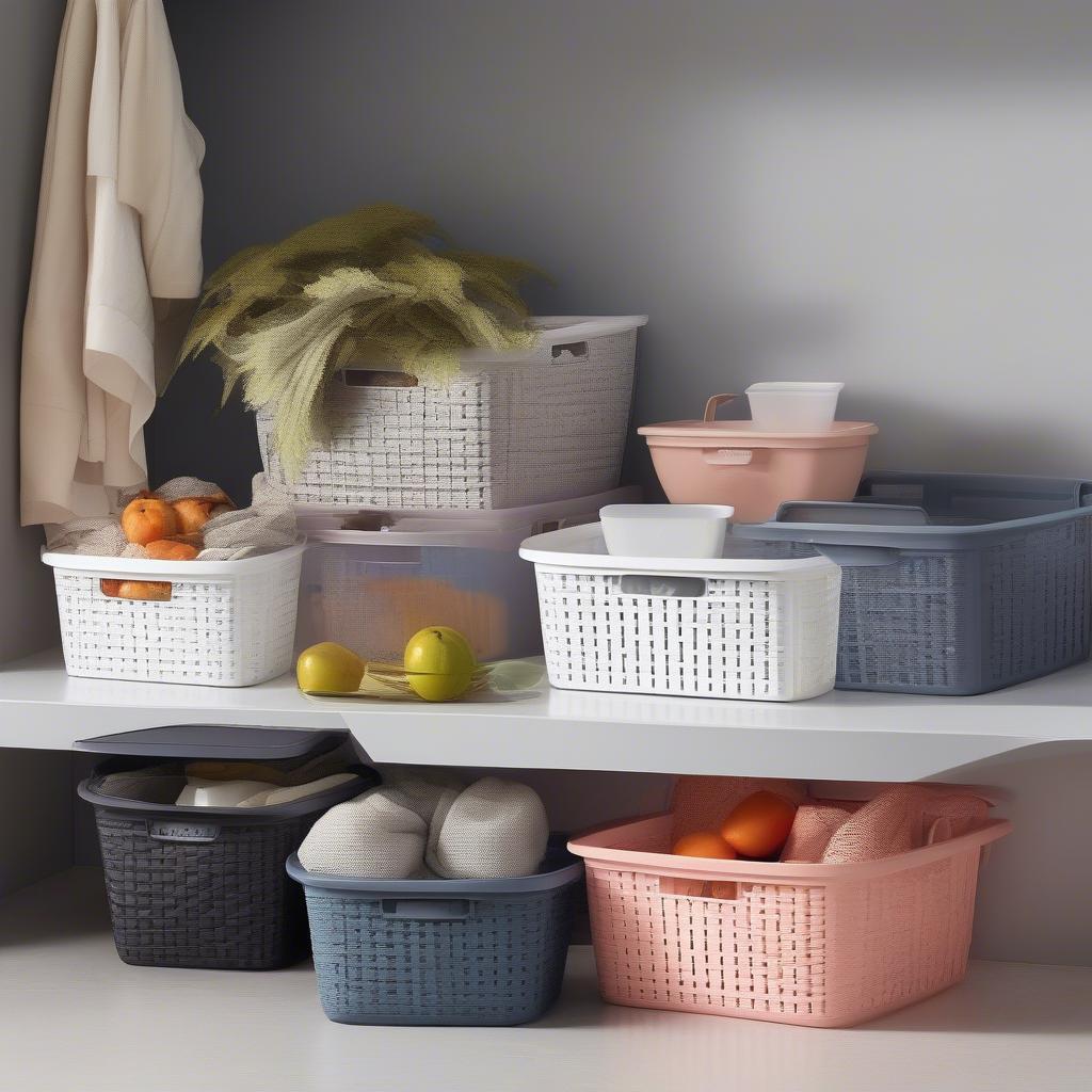 Variety of Sterilite Weave Baskets