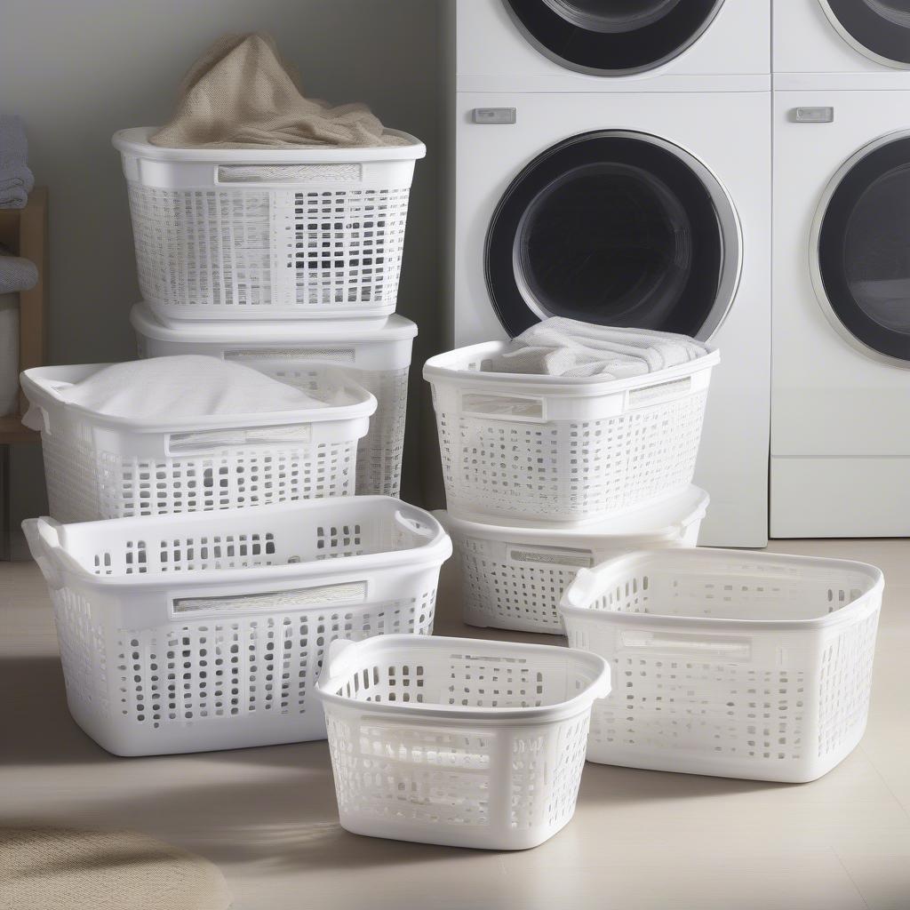 Sterilite Weave Laundry Basket White Sizes Comparison