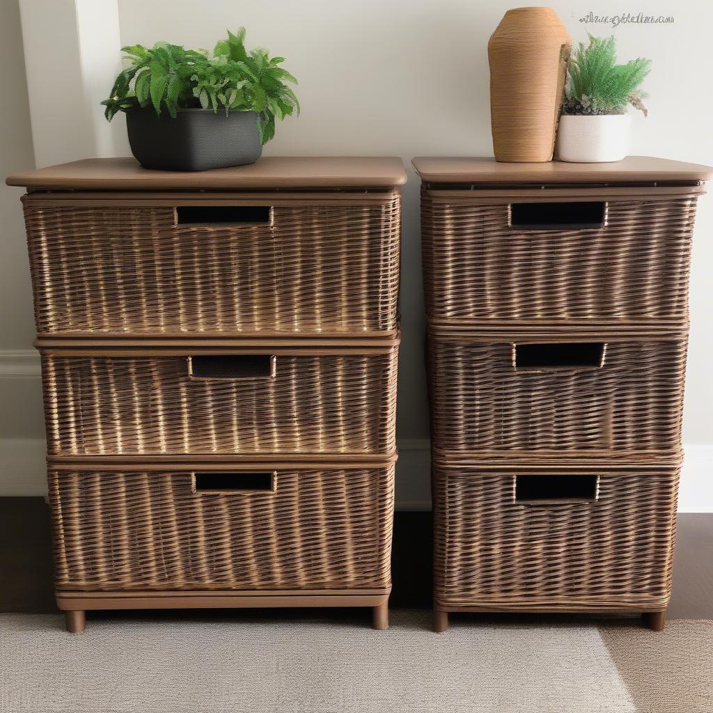 Sterlite Basket Weave vs. Wicker Storage Comparison