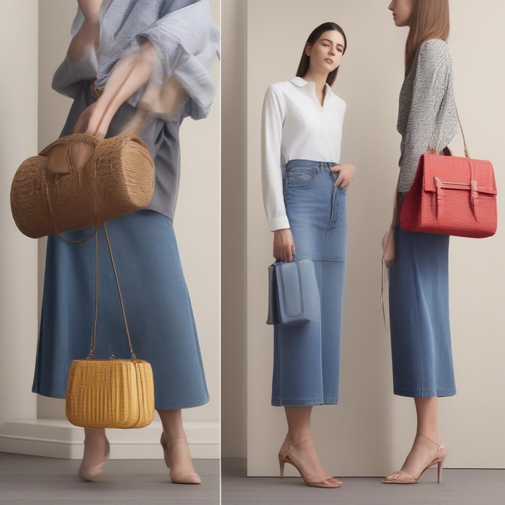 Outfit Ideas with Structured Woven Bags