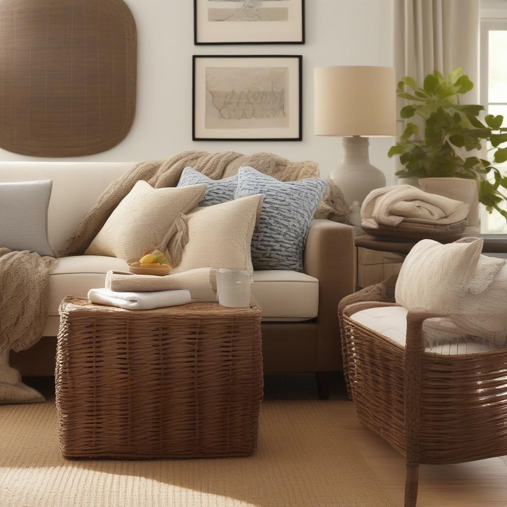 Styling Pottery Barn Basket Weave Pillows