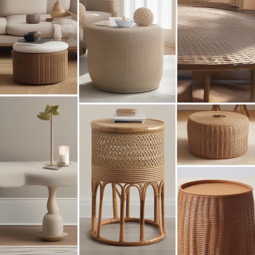 Styling a Rattan and Wicker Side Table in Different Interiors