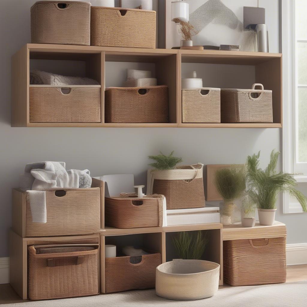 Styling Weave Cube Baskets in Different Rooms