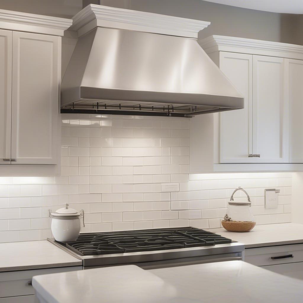 Subway Tile Basket Weave Backsplash in a Modern Kitchen