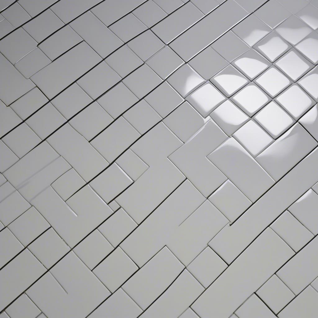 Subway tile basket weave pattern on a bathroom floor