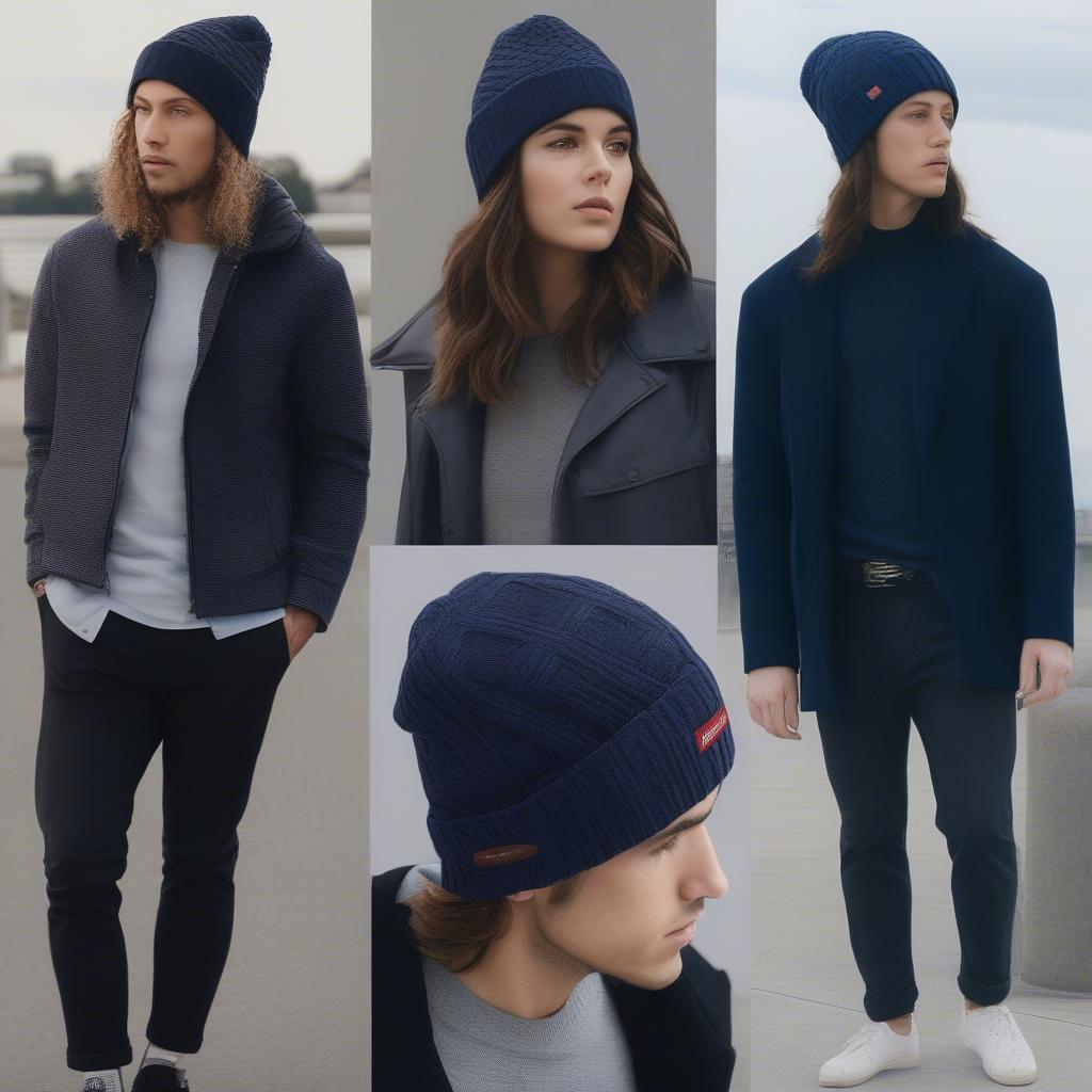 Supreme Basket Weave Beanie Navy Outfit Ideas