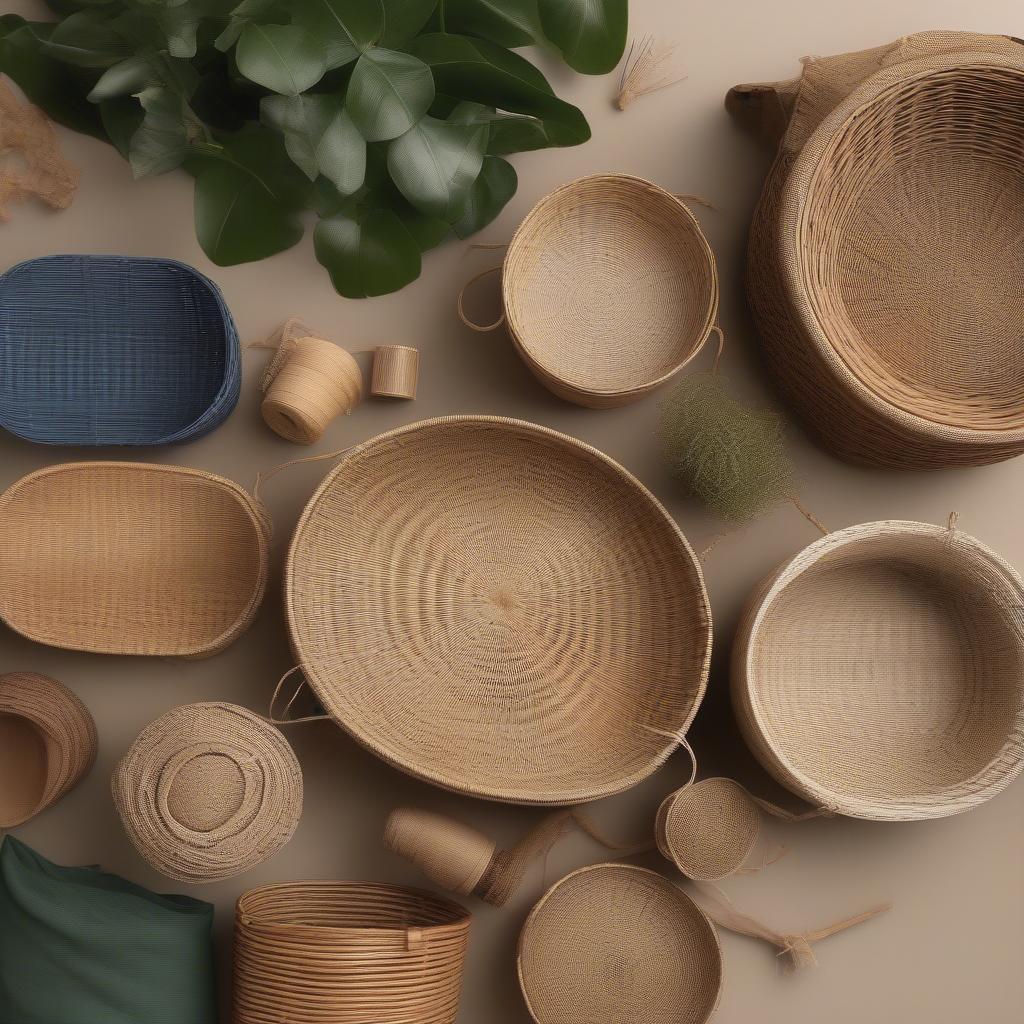 Sustainable materials used in basket weaving