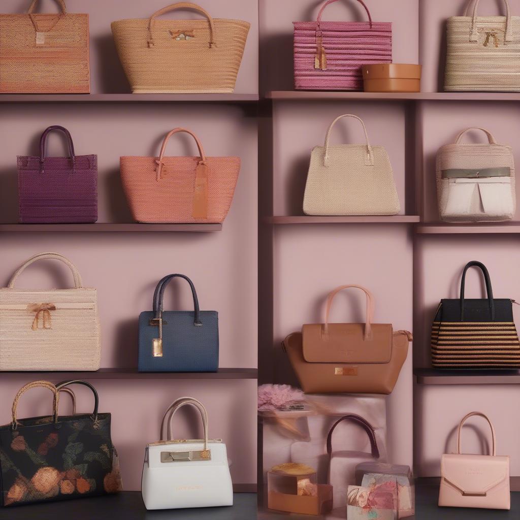 Various Styles of Ted Baker Basket Weave Bags