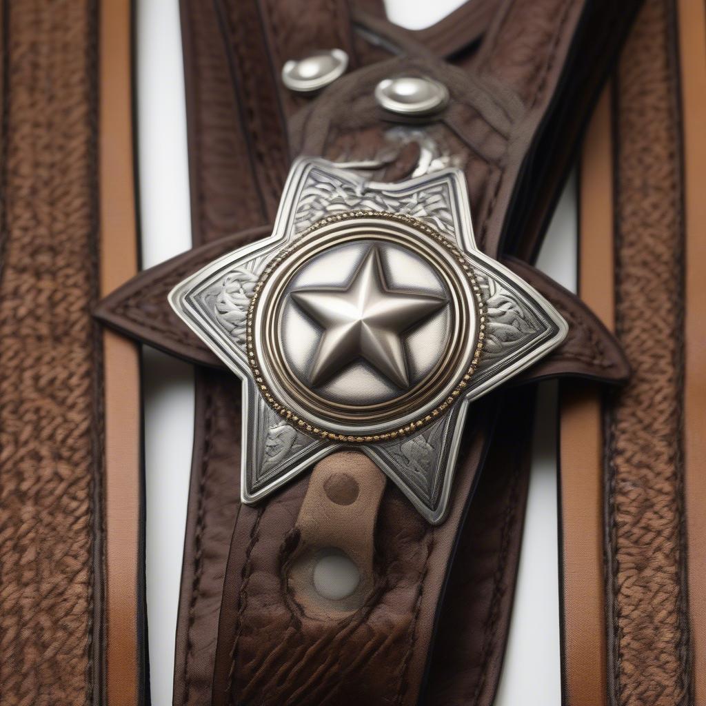 Texas Star Concho Detail on Nocona Suspenders