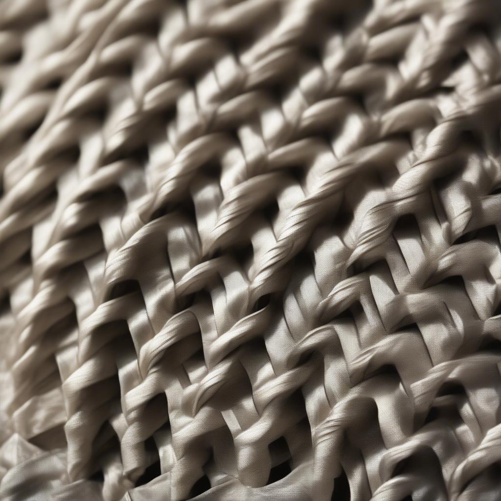 Close-up view of the intricate basket weave pattern on a Thurley dress