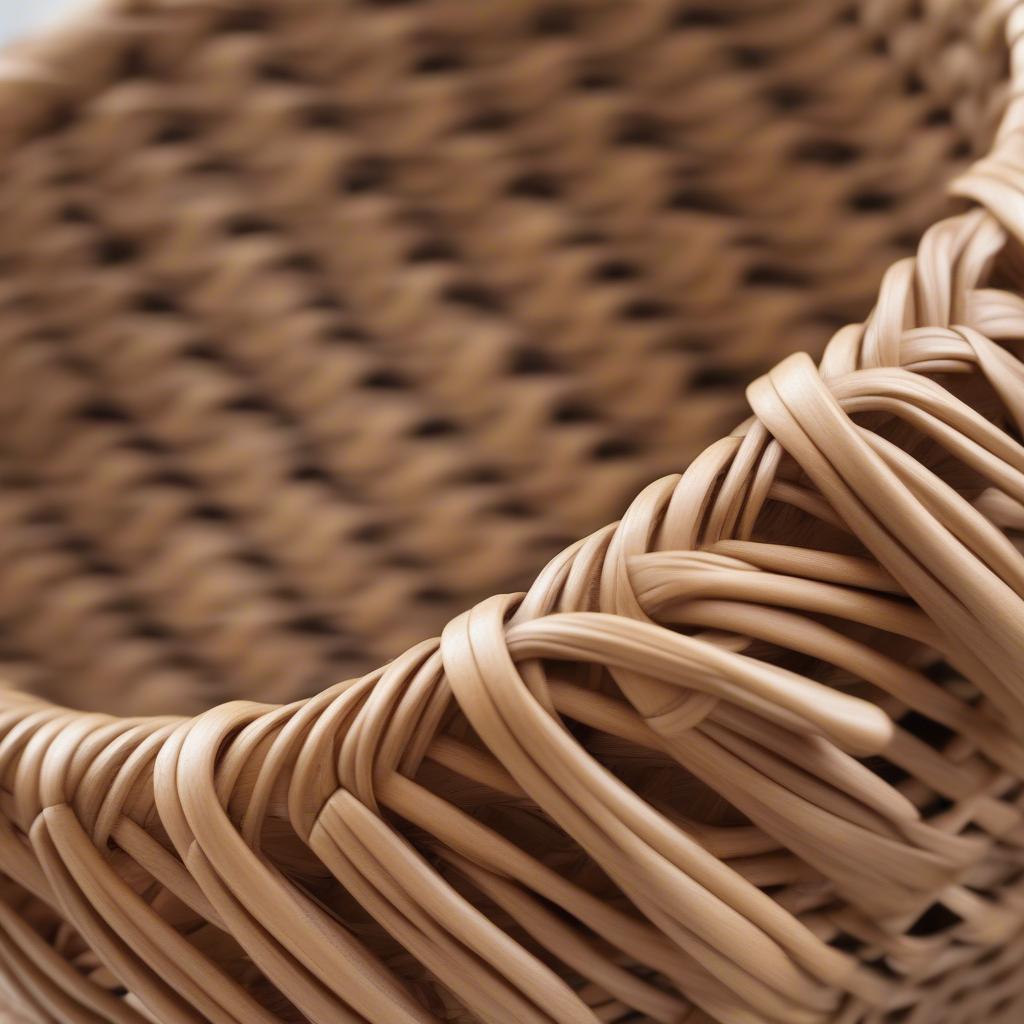 Close-up of a Tiffany Weave Berry Basket Showing Intricate Detailing