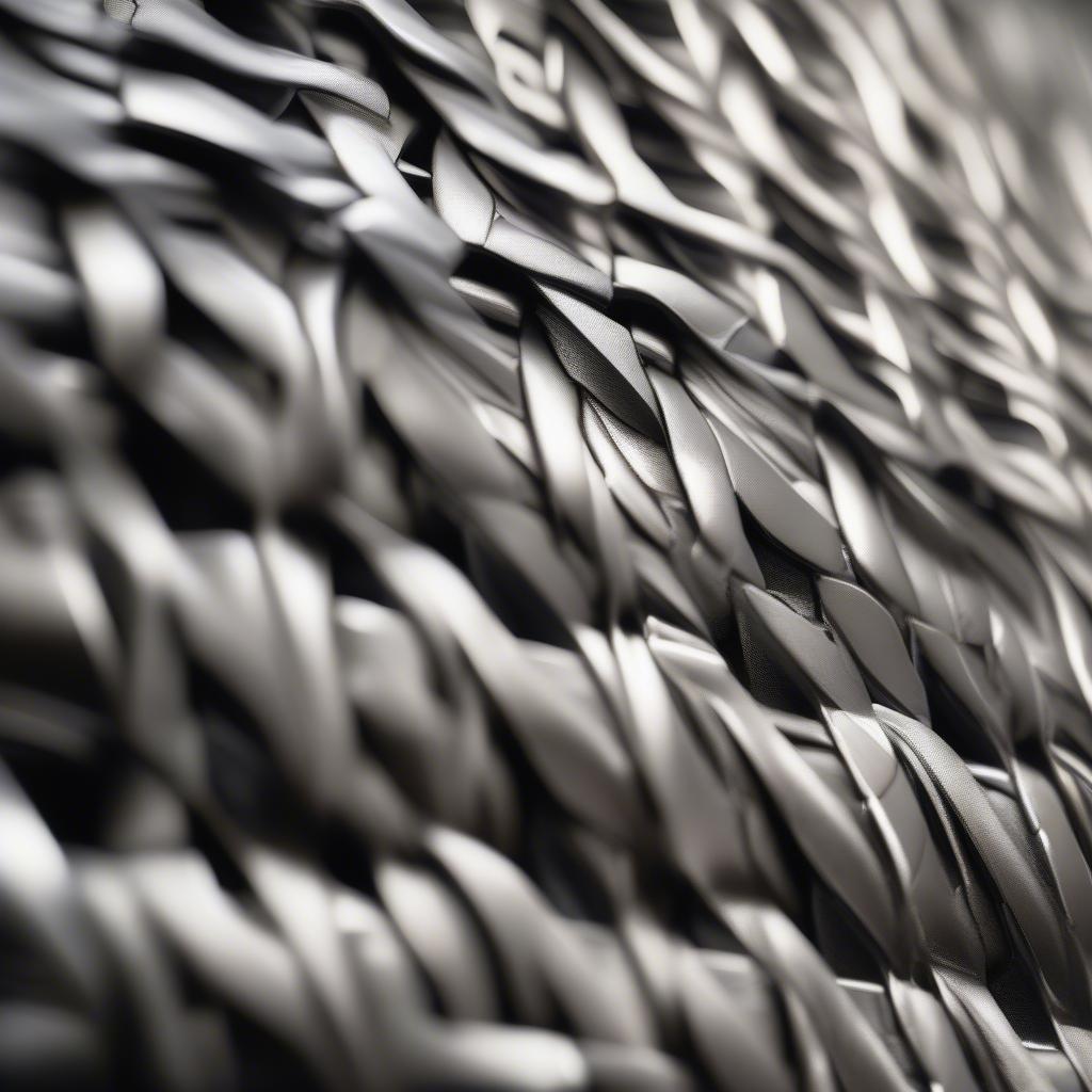 Close-up view of titanium basket weave structure showing its intricate details and precise craftsmanship